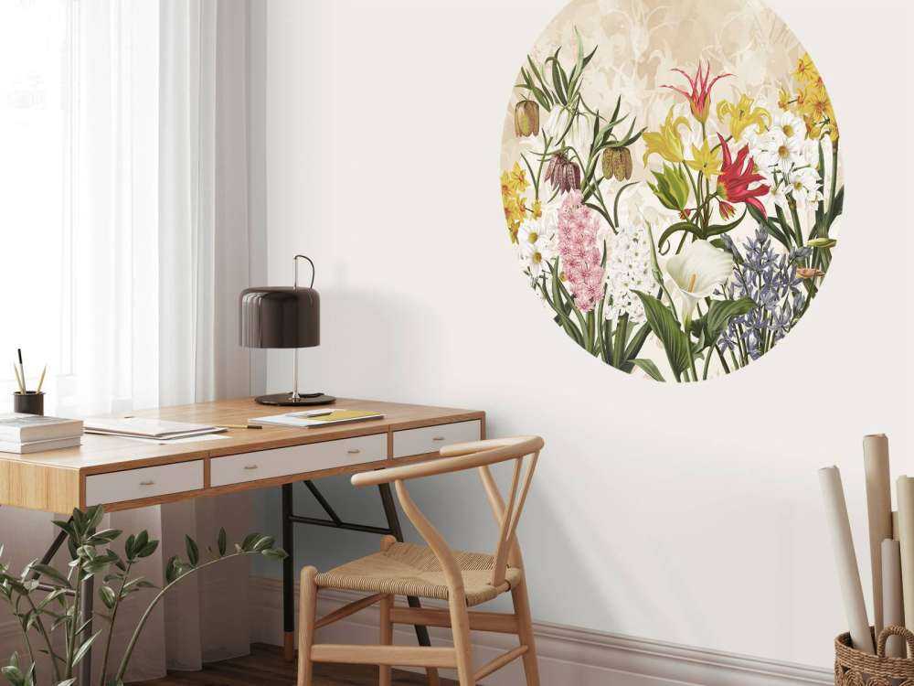 Fleurs de Printemps - Beige Miel Chaud