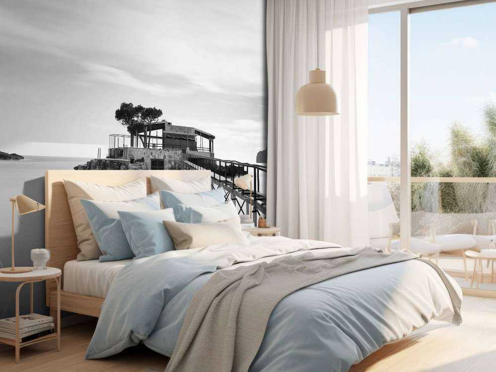 Échafaudage vers l'île