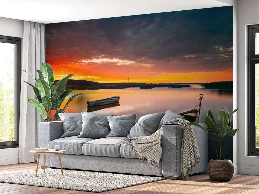 Bateaux au coucher du soleil