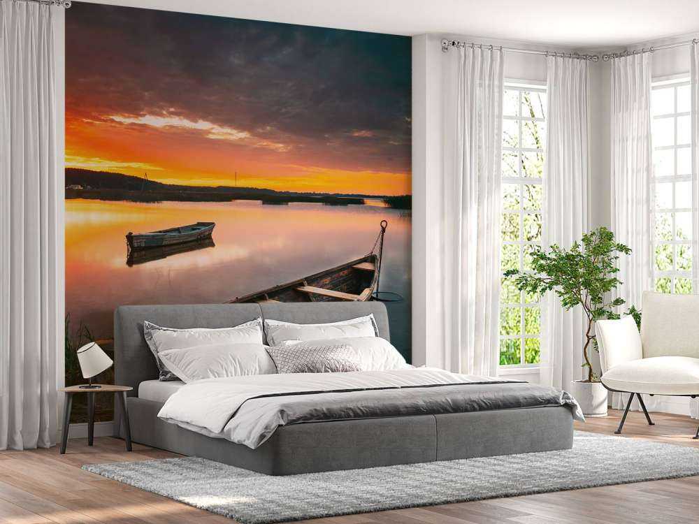 Bateaux au coucher du soleil