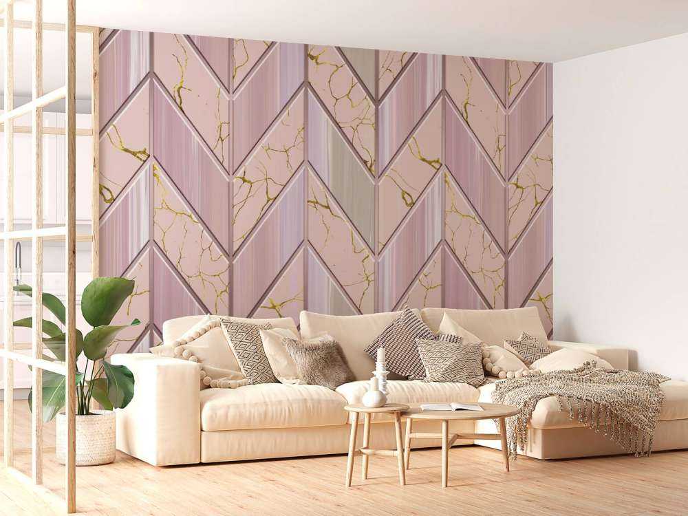 Motif de tuiles rose