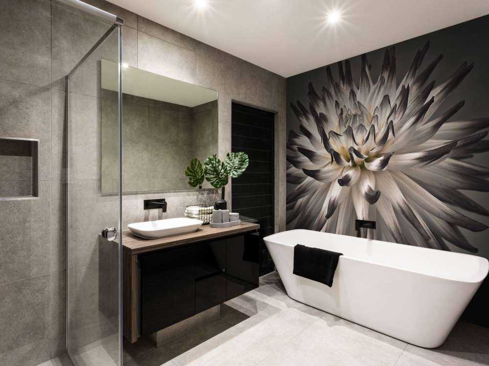 Fleur de dahlia noir et blanc