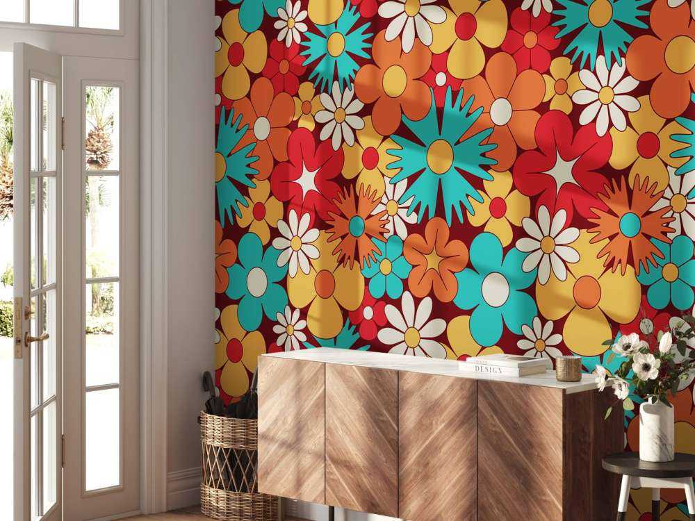 Fleurs rétro joyeuses