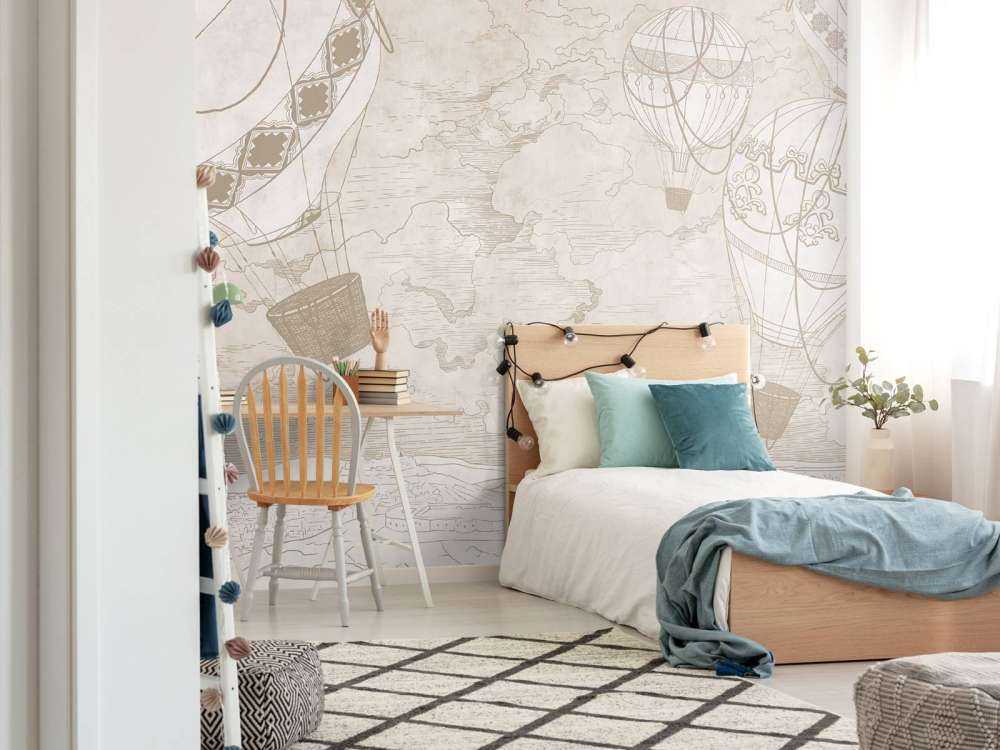 Montgolfières au-dessus de la ville