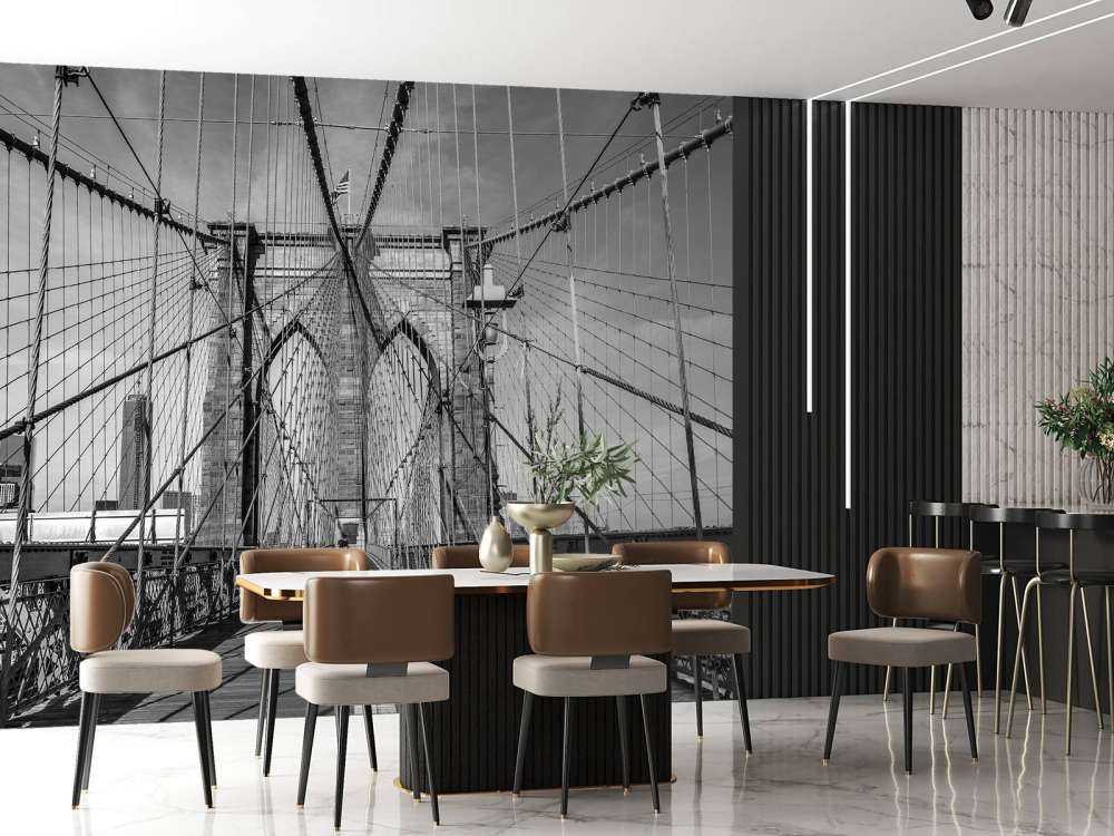 Pont newyorkais en noir et blanc