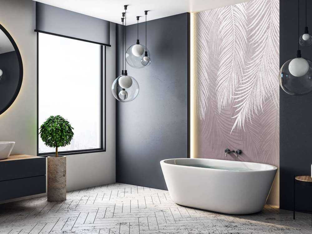 Feuilles de palmier sur un mur en béton