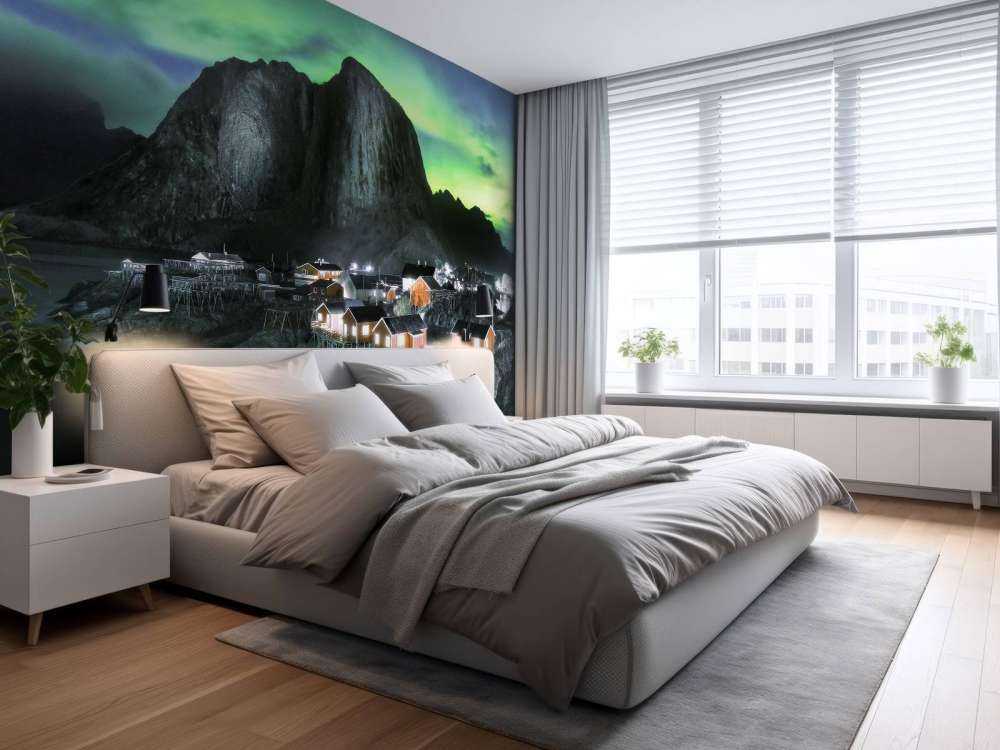 Aurores boréales au-dessus de Hamnøy