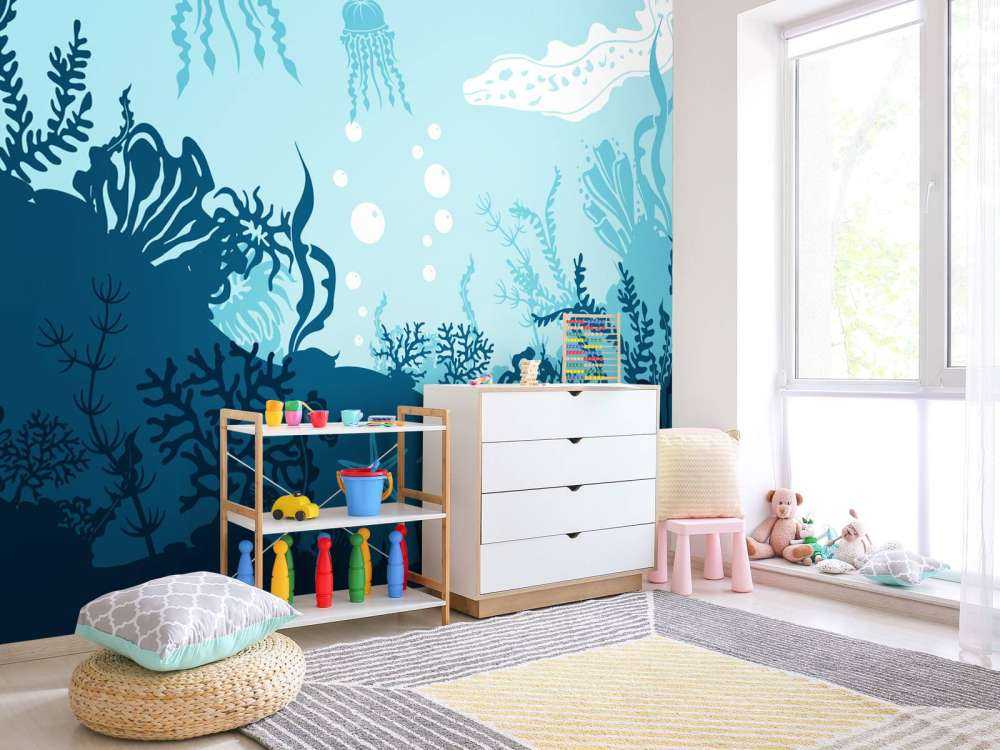 Le monde sous-marin bleu