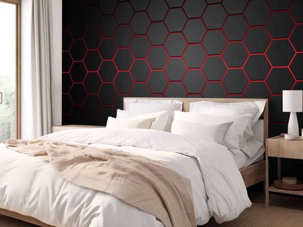 Hexagones rougeoyants