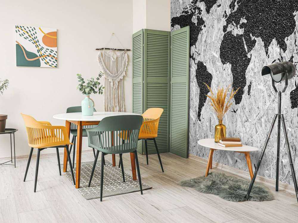 Carte du monde noire sur fond blanc