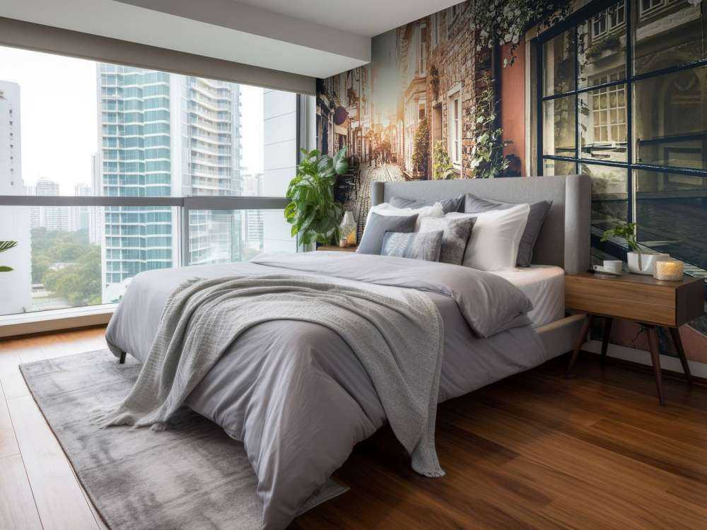 Coucher de soleil dans une vieille rue