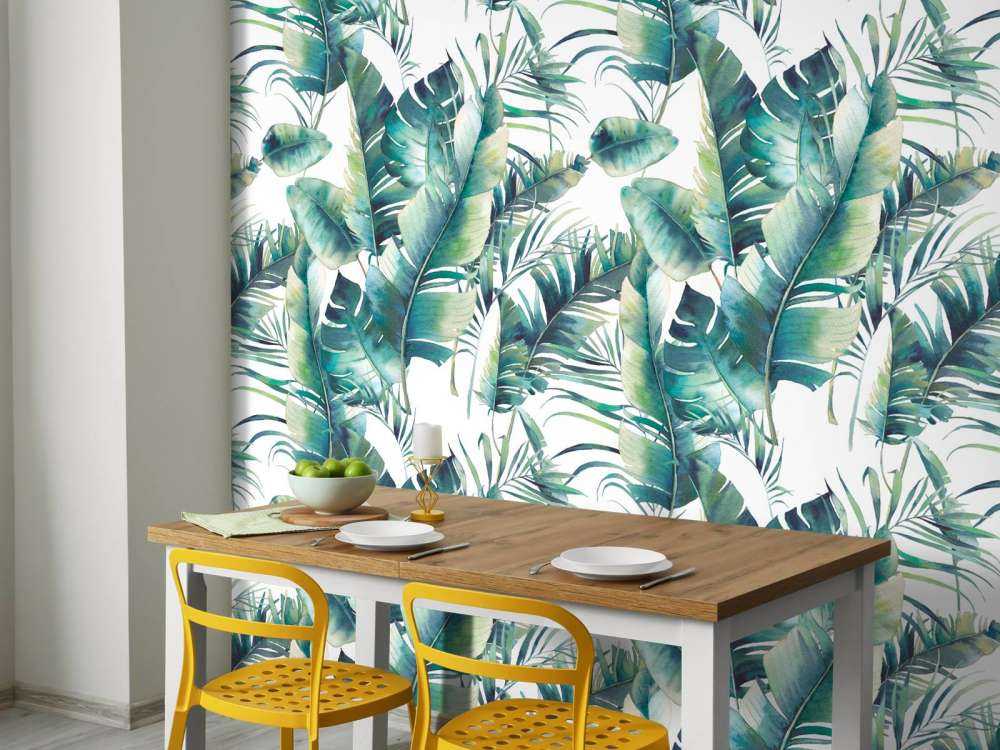 Feuilles de palmier peintes