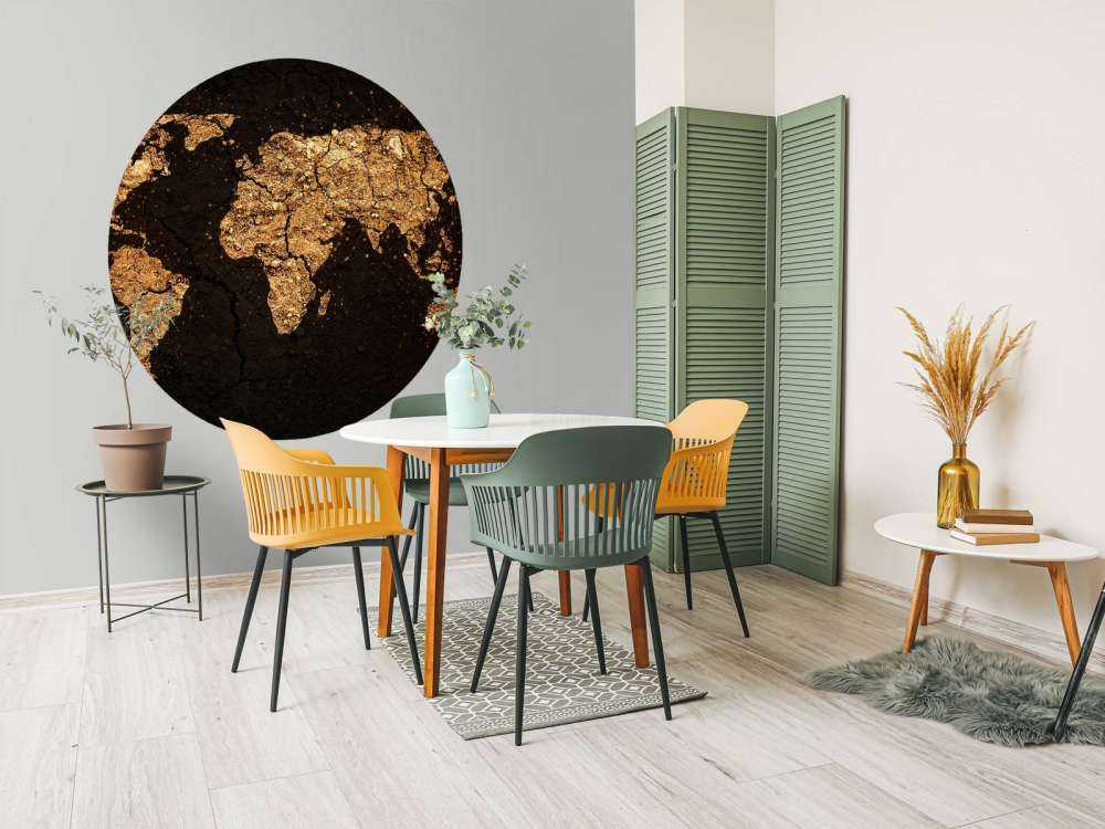 Carte du monde en or