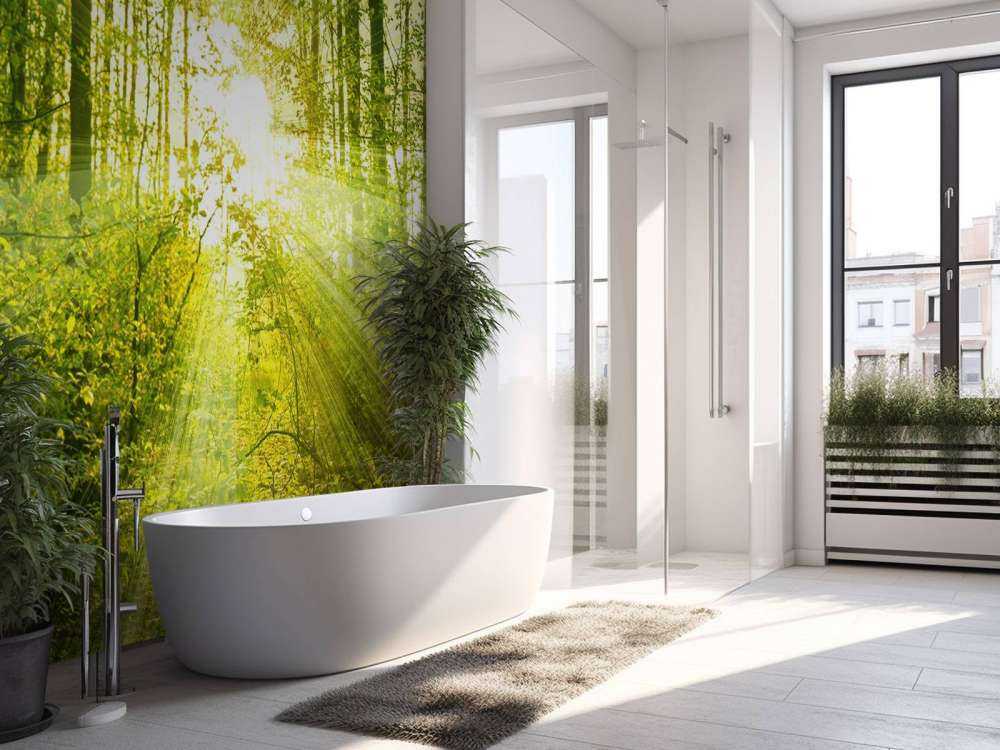 Soleil dans une forêt verdoyante