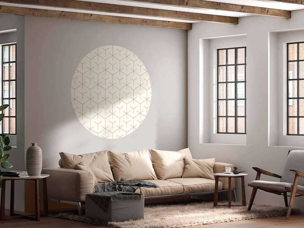 Motif Hexagones géométriques, blanc