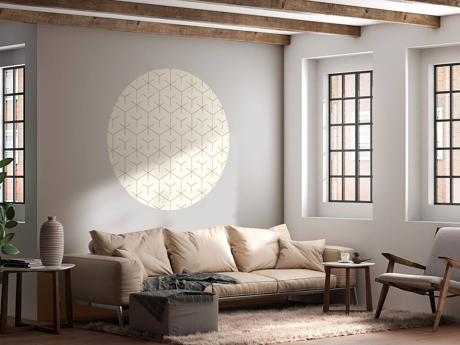 Papier Peint Panoramique Hexagones Gracieux