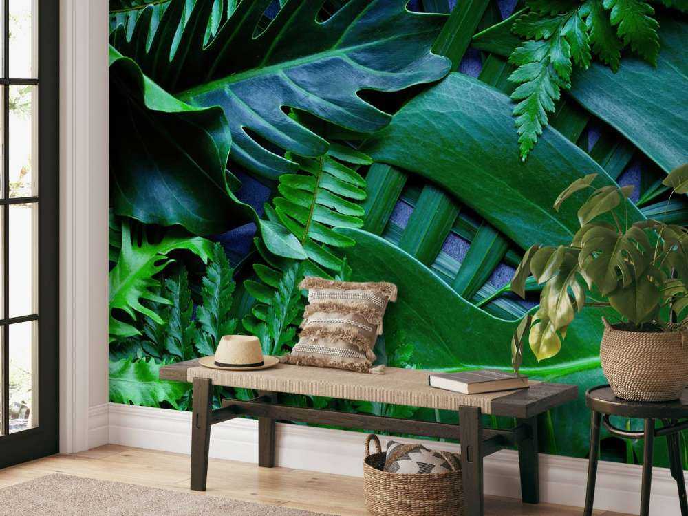 Feuilles de jungle vertes