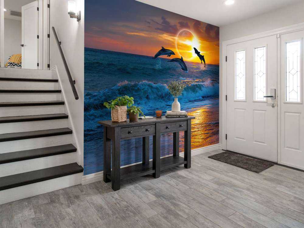 Dauphins au coucher du soleil