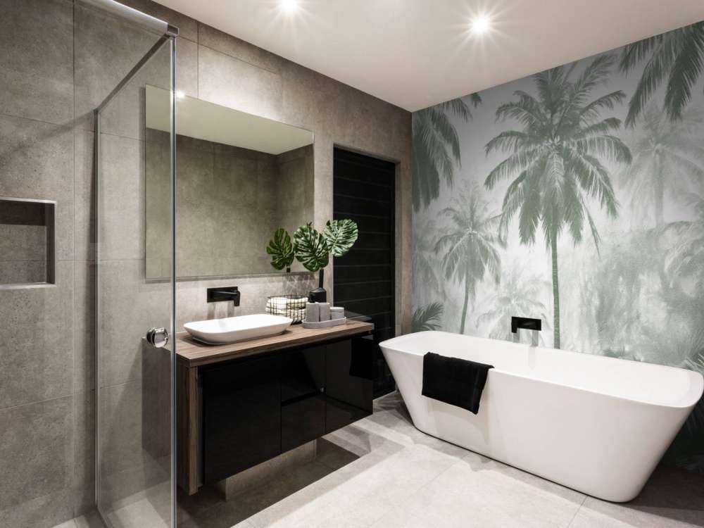 Forêt de Palmiers Brumeuse, vert