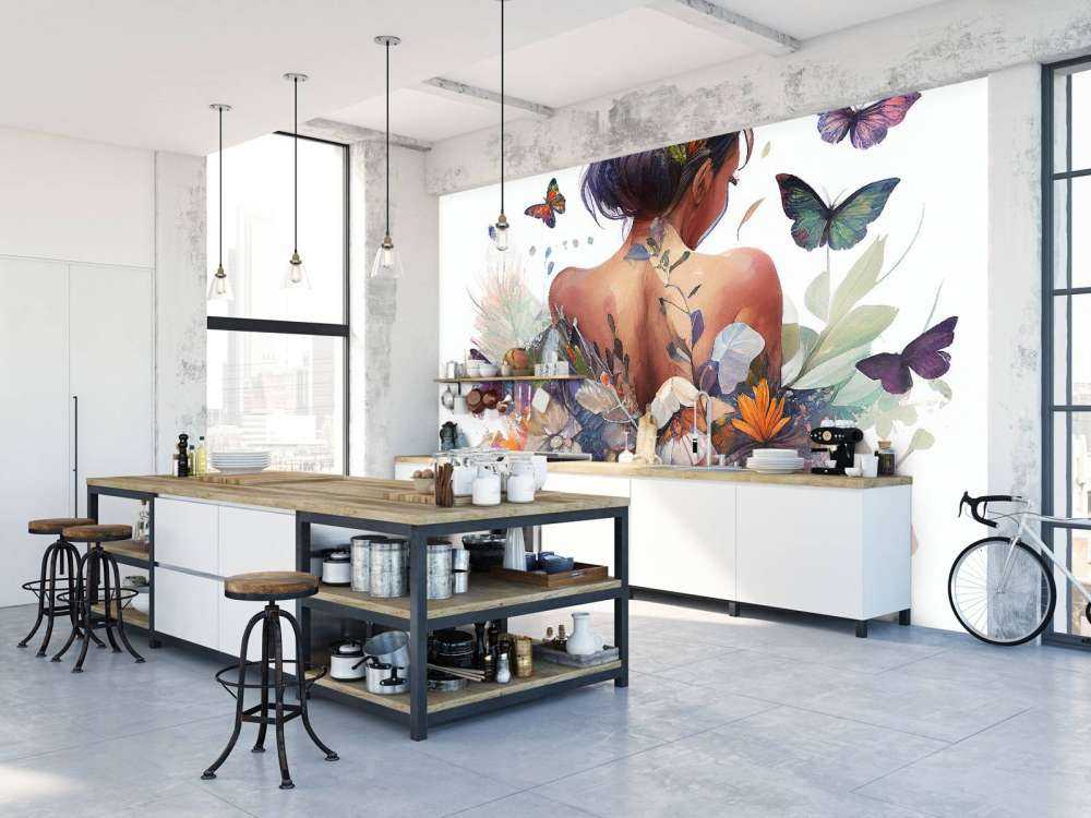 Watercolor Butterfly Woman Body #3