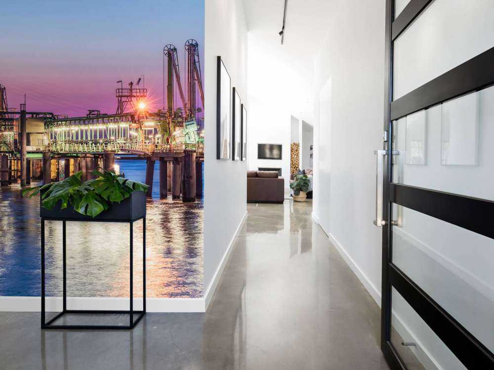 Port d'Anvers au coucher du soleil