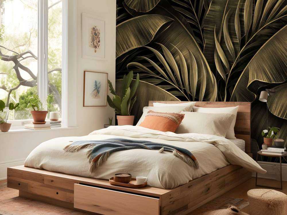 Feuilles de bananier et de palmier