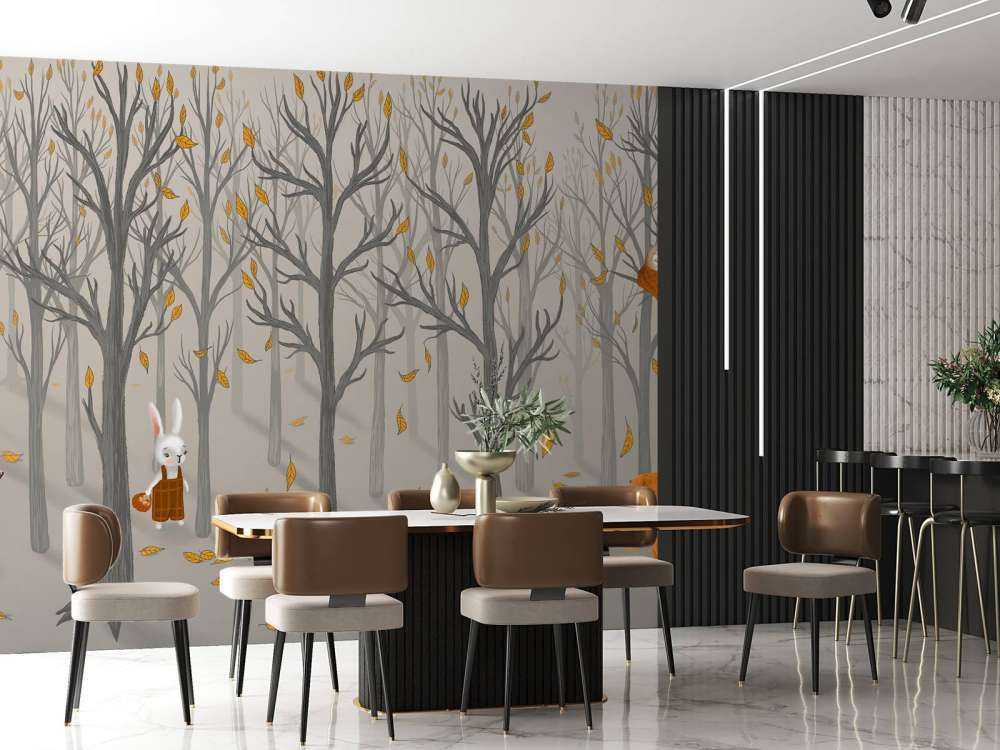 Animaux de la forêt en automne