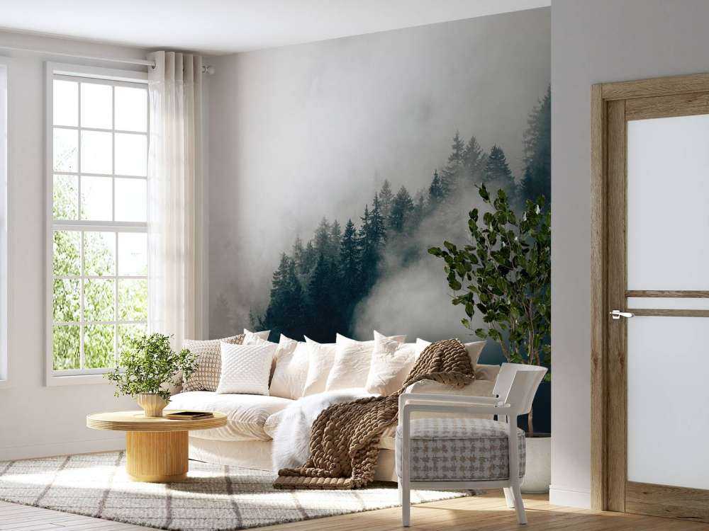 Réveil alpin brumeux