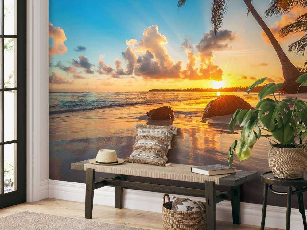 Palmiers au coucher du soleil