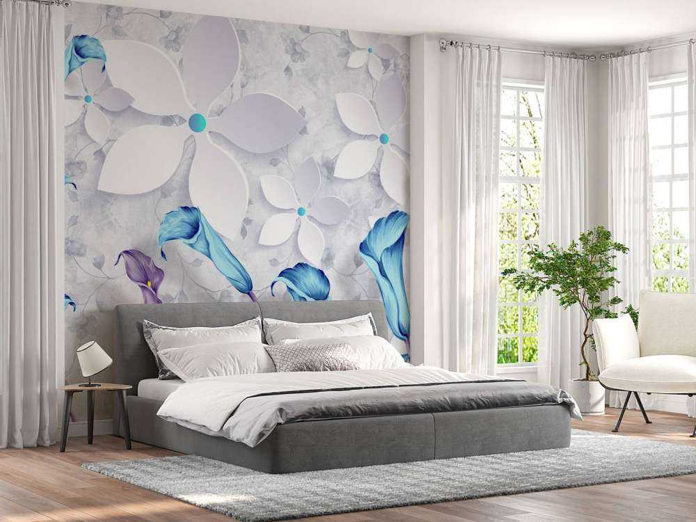 Fleurs bleues et blanches