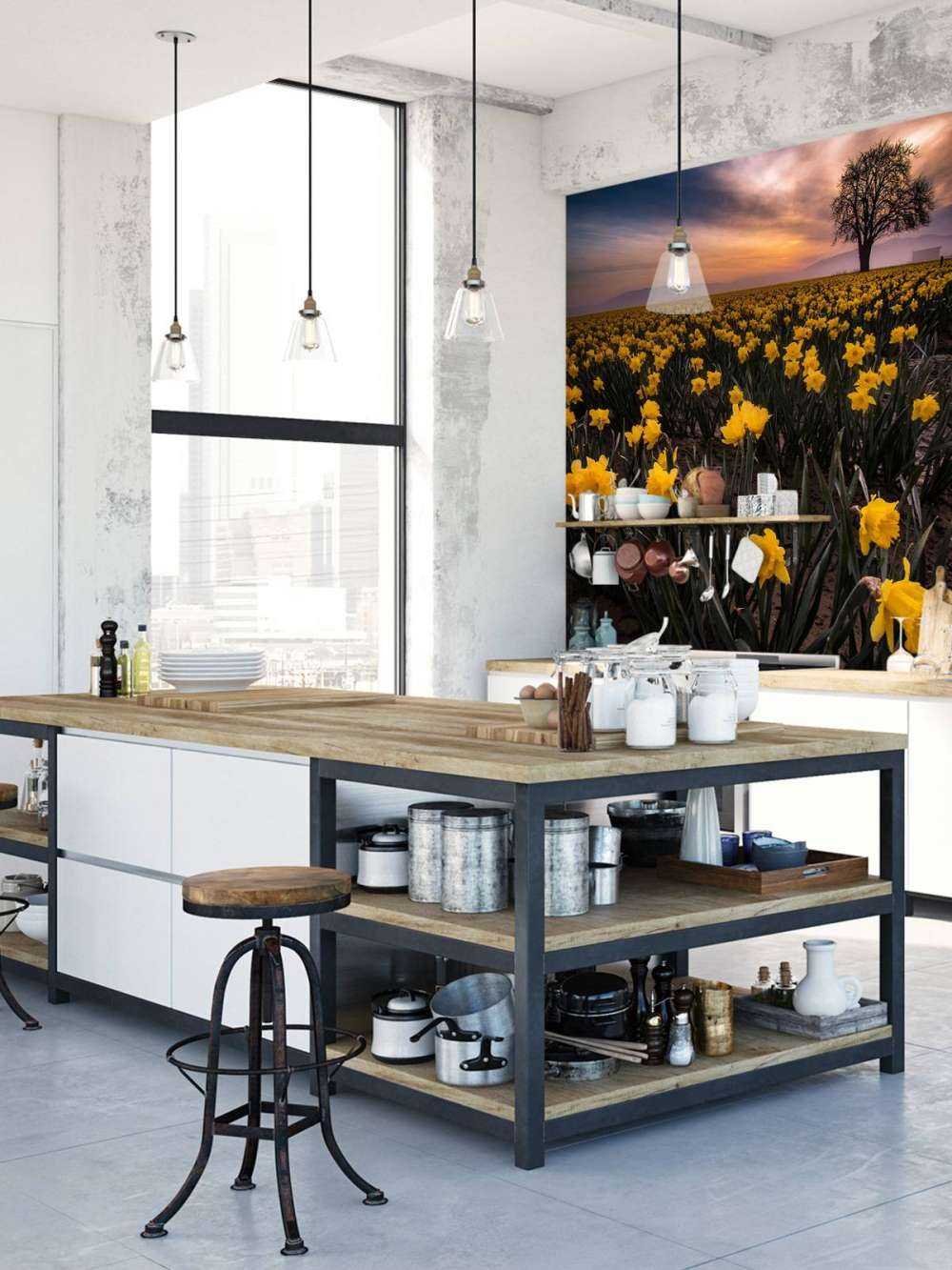 Champ avec jonquilles