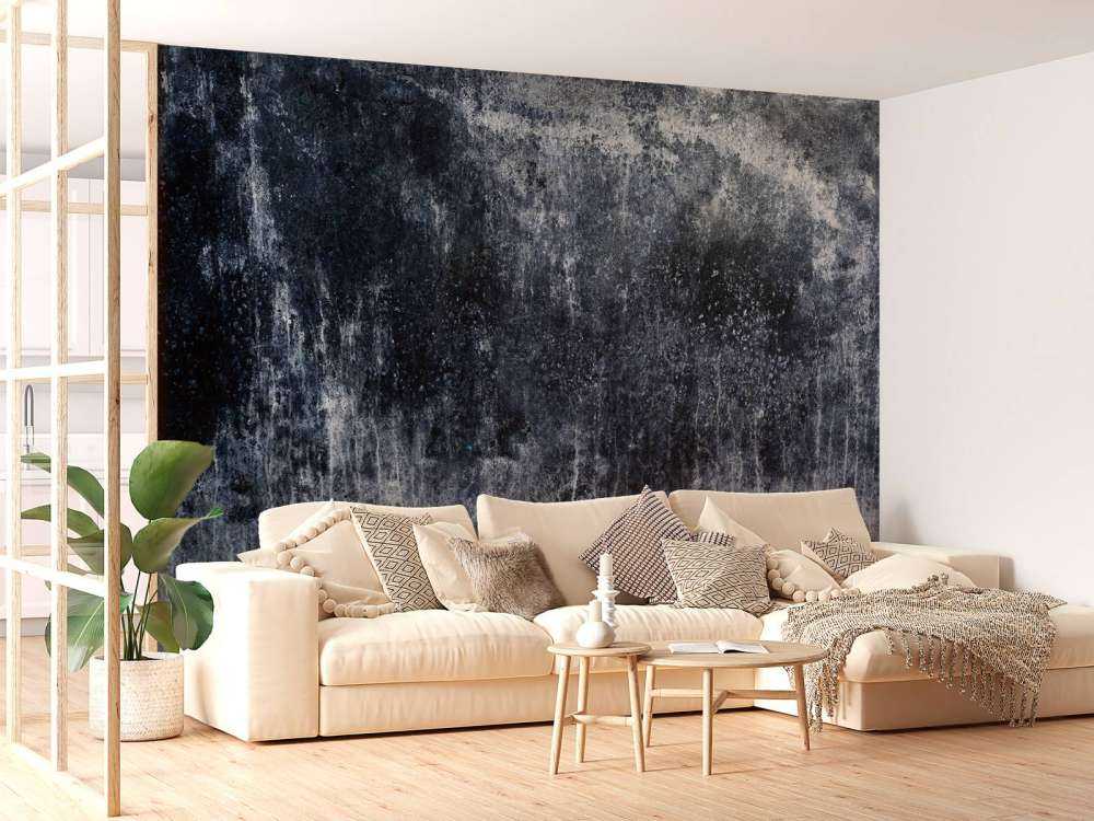 Mur bleu vieilli par les intempéries