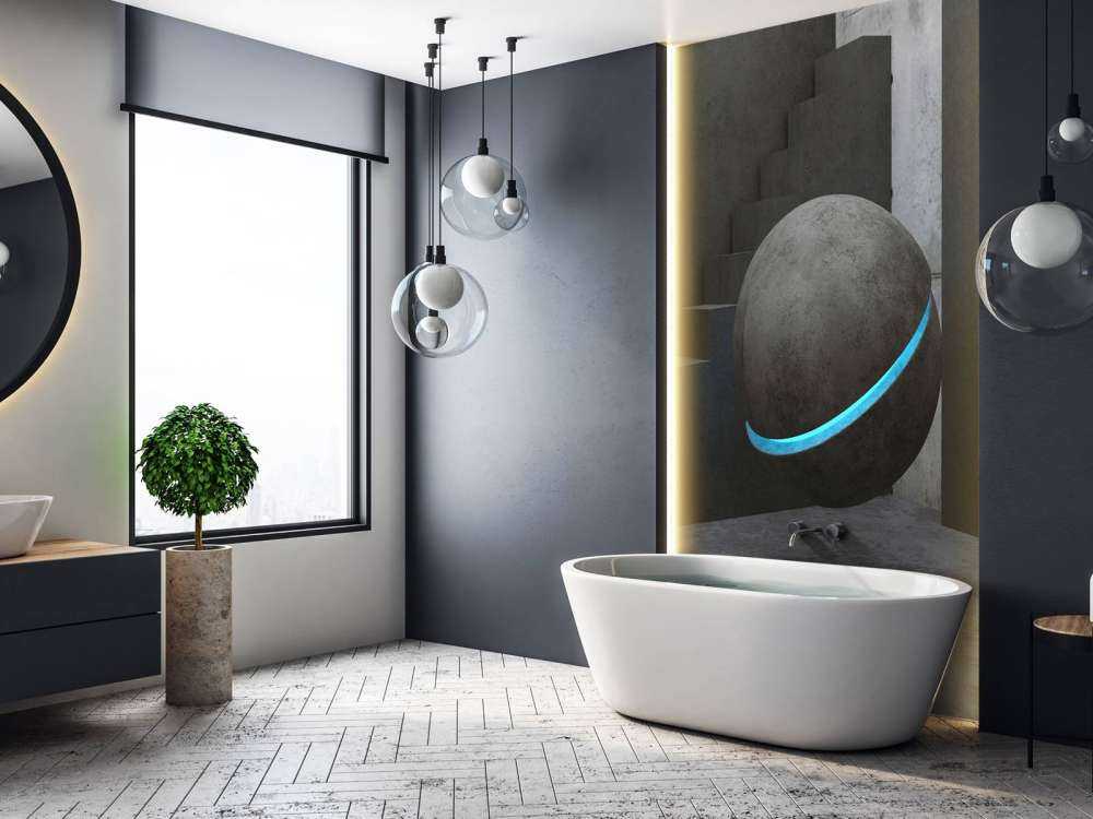 Escalier avec boule flottante 3D