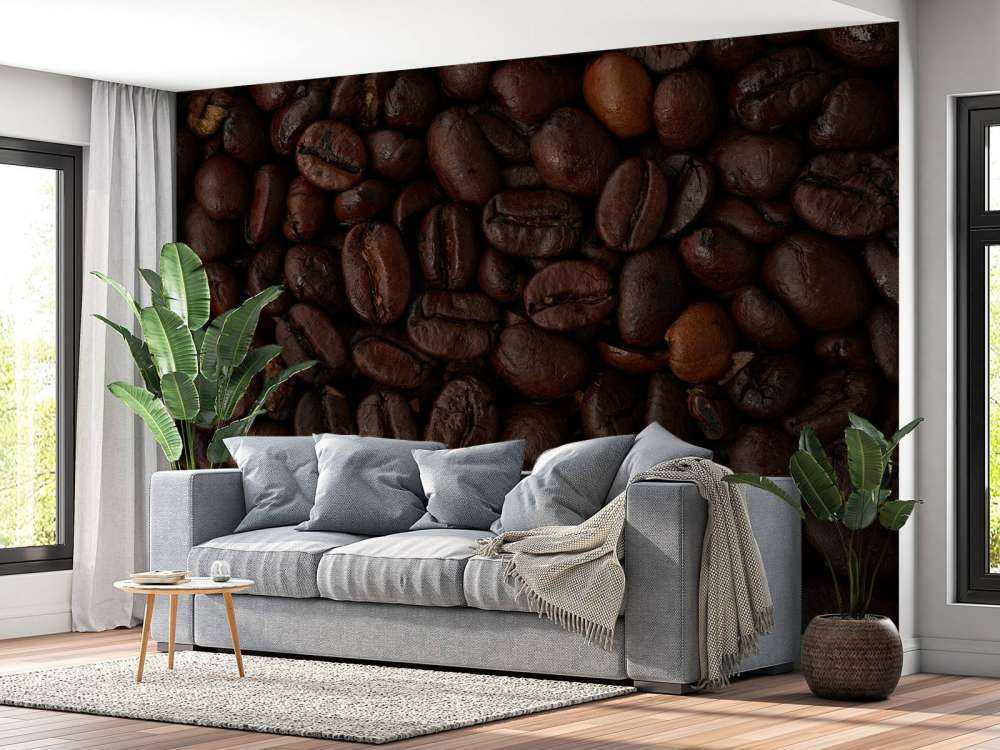 Grains de café en gros plan