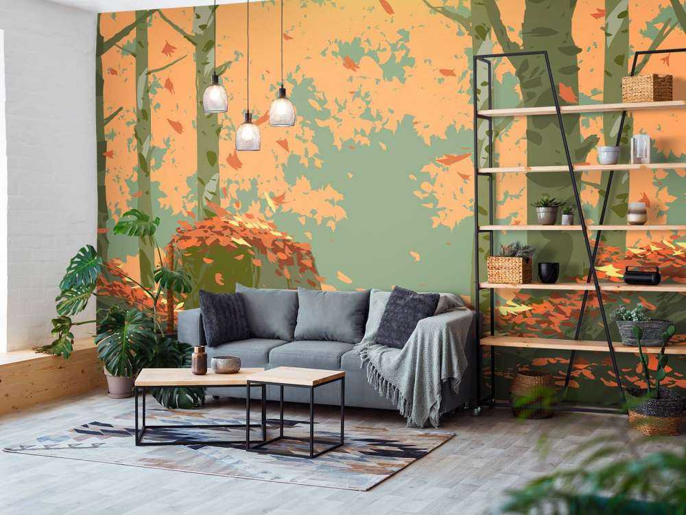 Illustration d'une forêt d'automne