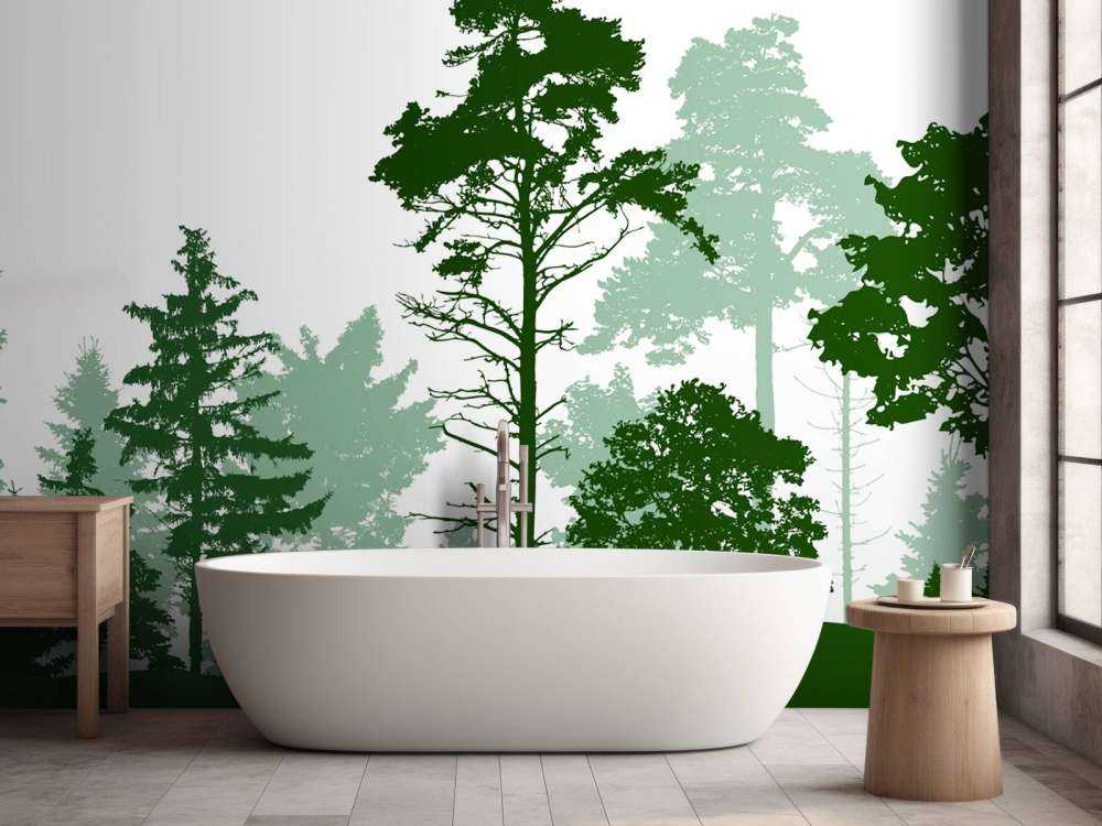 Forêt verte de conifères