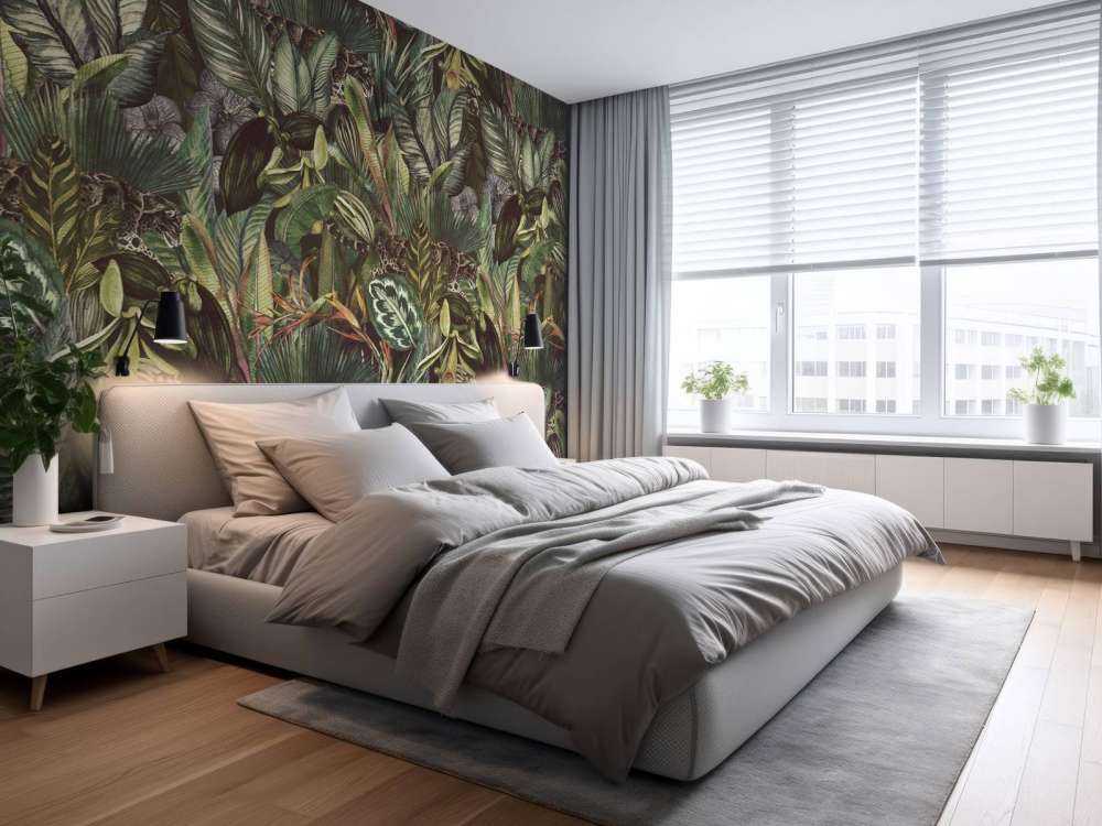 Léopard entre les feuilles