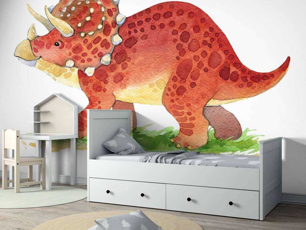 Papier Peint - Mignon dinosaure Triceratops