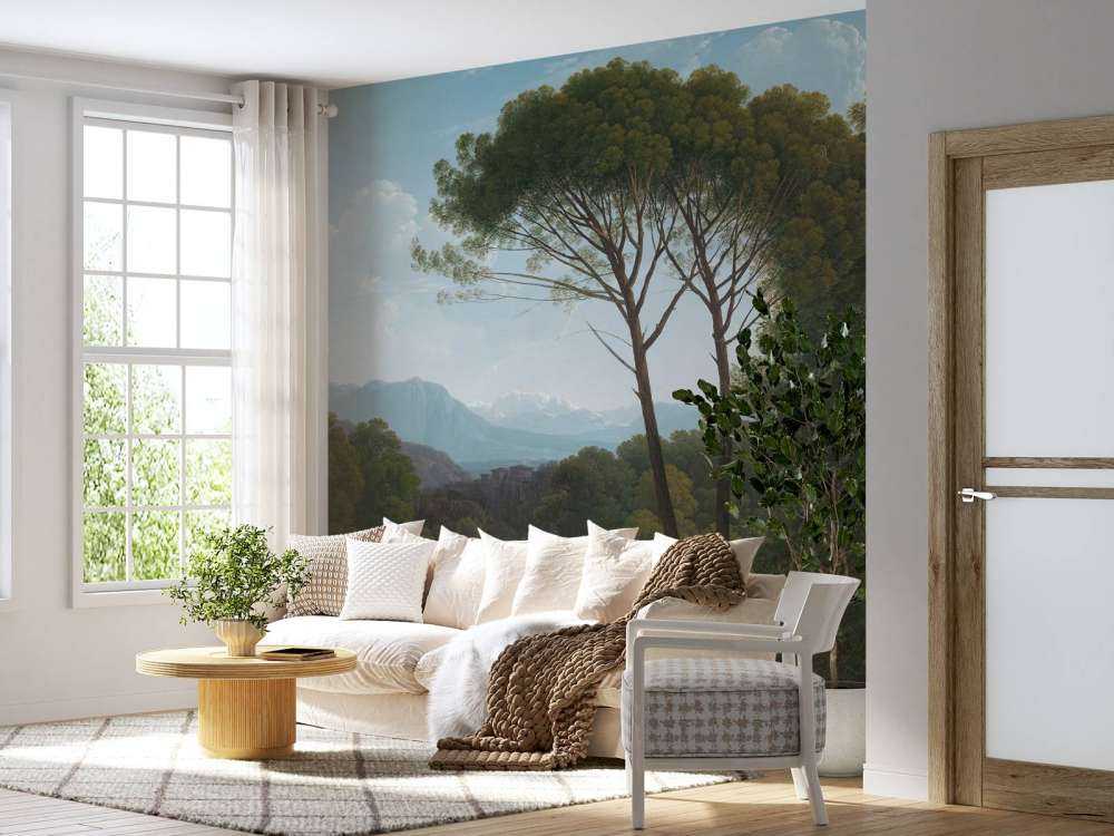 Paysage italien avec des pins