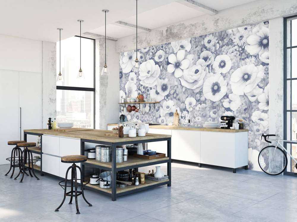 Poppy Tale Monochrome Bleu