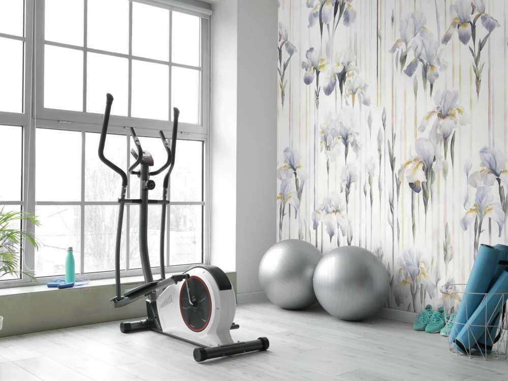 Iris et Rayures Gris Sans Couture