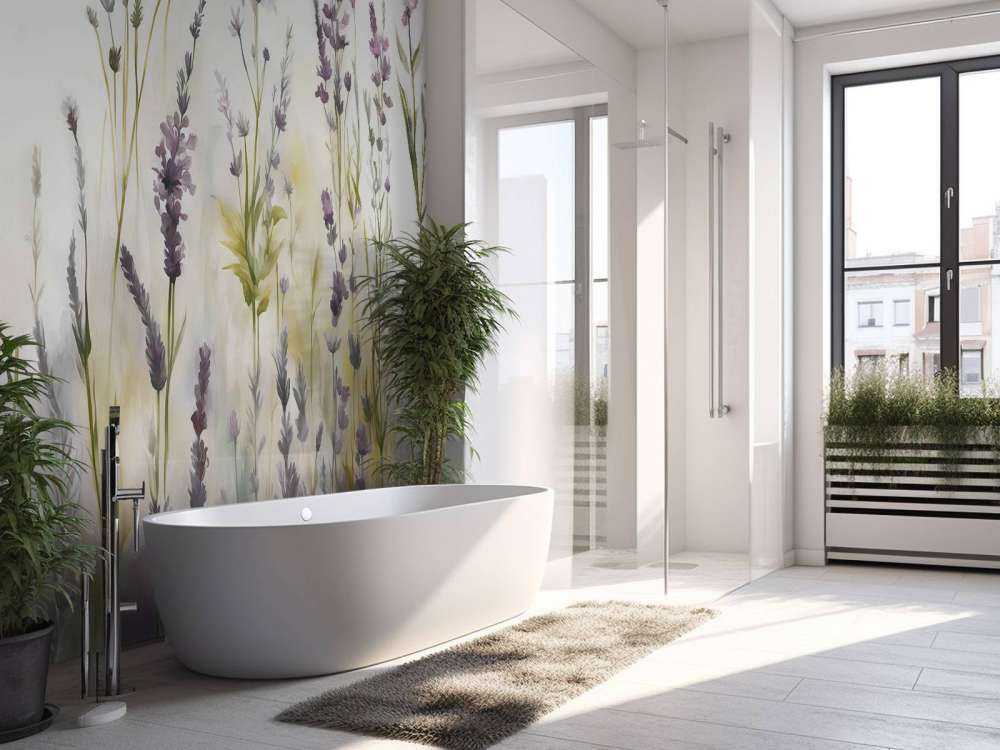 Lavande Clair Seamless Beige Chaud