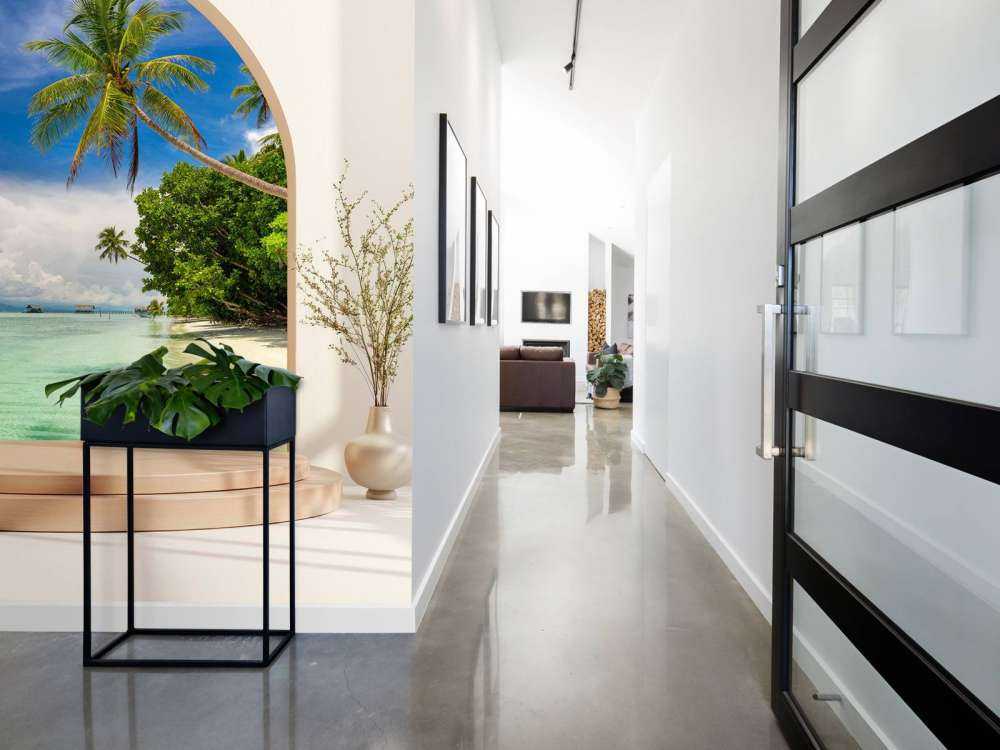 Île tropicale avec des palmiers