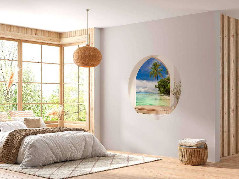 Île tropicale avec des palmiers