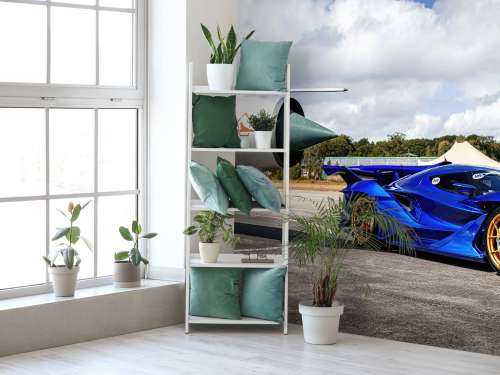 Supercar futuriste à l'aéroport