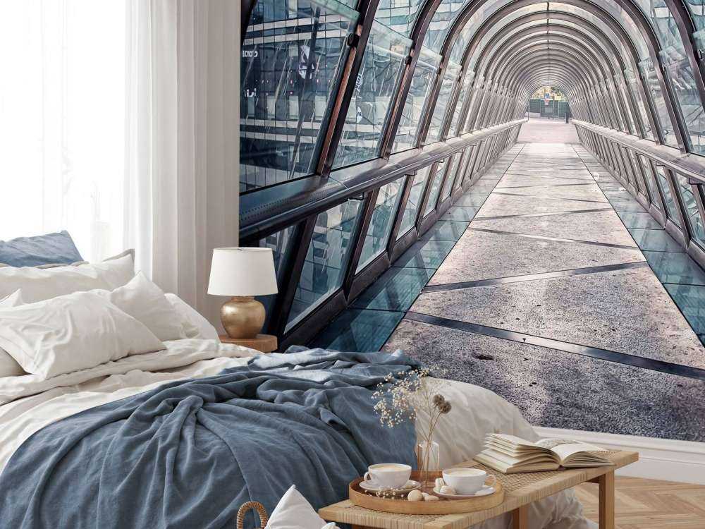 galerie vitrée entre les tours urbaines