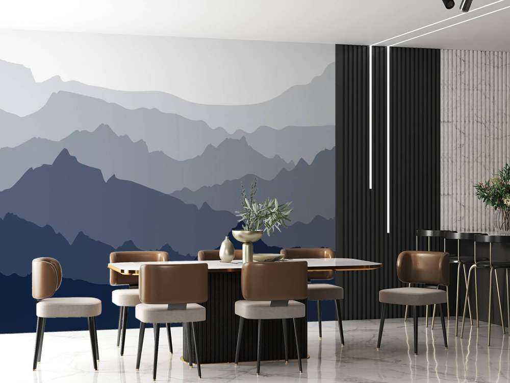Paisibles couches de montagnes bleues