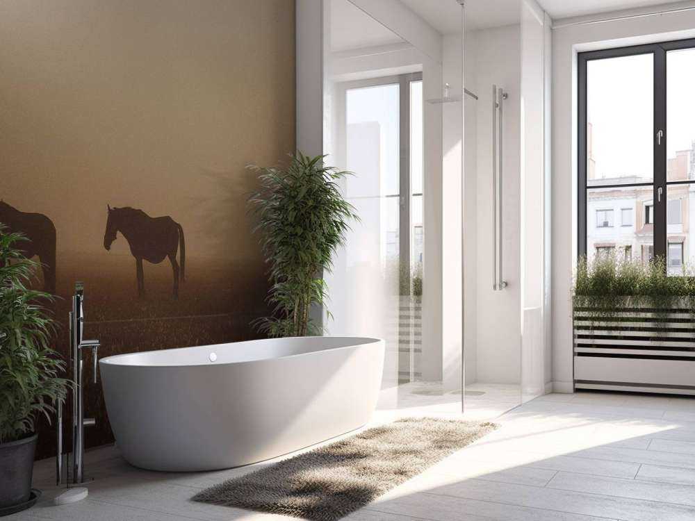 Chevaux dans la Prairie Brumeuse