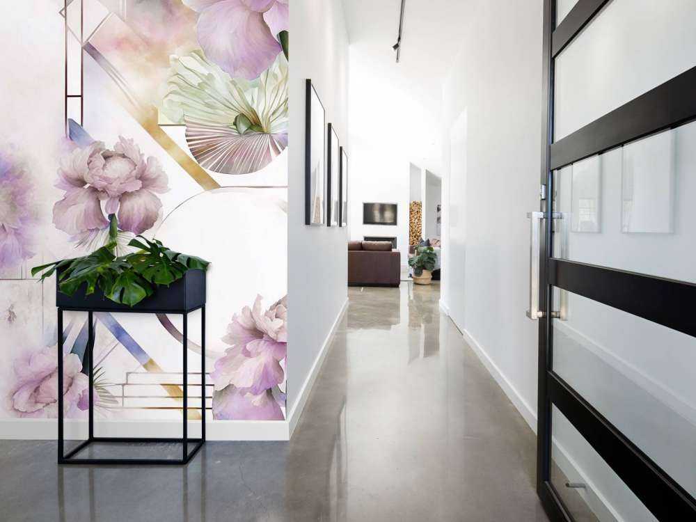 Géométrie aquarelle rose