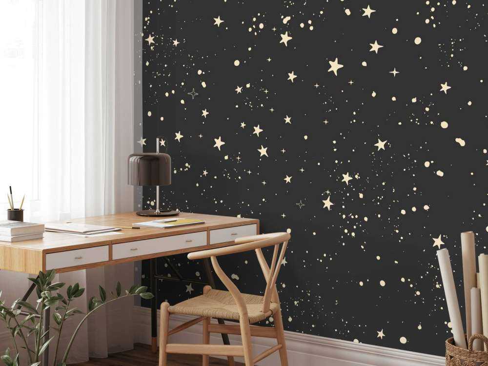 Doux champ d'étoiles dans la nuit noire